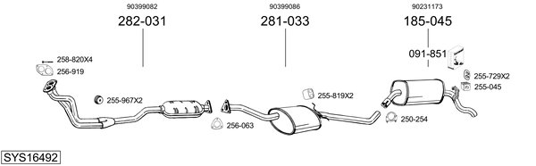 Sistema de gases de escape Vauxhall CARLTON Mk III Saloon