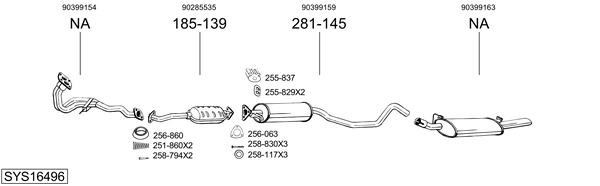 Sistema de gases de escape Vauxhall CAVALIER Mk III Hatchback