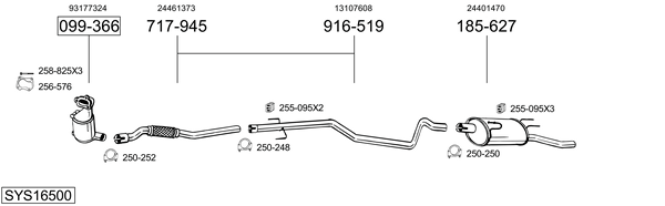 Sistema de gases de escape Vauxhall COMBO Mk II Box Body/MPV