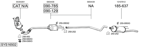 Sistema de gases de escape Vauxhall COMBO TOUR Mk II