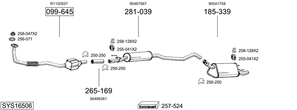 Sistema de gases de escape Vauxhall CORSA Mk I