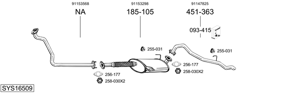 Sistema de gases de escape Vauxhall FRONTERA Mk I