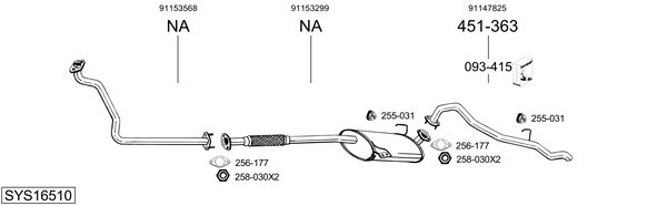Sistema de gases de escape Vauxhall FRONTERA Mk I