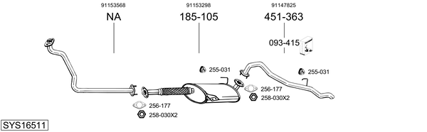 Sistema de gases de escape Vauxhall FRONTERA Mk I Sport