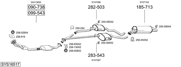 Sistema de gases de escape Vauxhall OMEGA Saloon