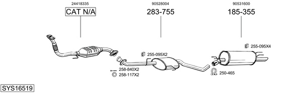 Sistema de gases de escape Vauxhall OMEGA Saloon