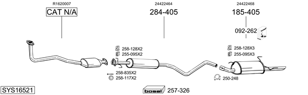 Sistema de gases de escape Vauxhall VECTRA Saloon
