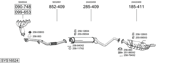 Sistema de gases de escape Vauxhall VECTRA Saloon