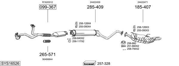 Sistema de gases de escape Vauxhall VECTRA Saloon
