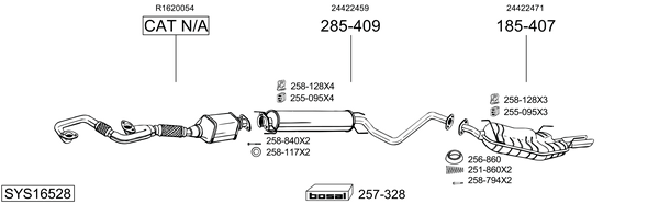 Sistema de gases de escape Vauxhall VECTRA Saloon