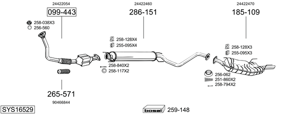 Sistema de gases de escape Vauxhall VECTRA Saloon