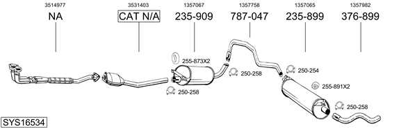 Sistema de gases de escape Volvo 240