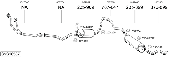 Sistema de gases de escape Volvo 240 Kombi