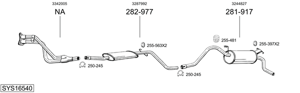 Sistema de gases de escape Volvo 340-360 Saloon