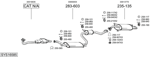 Sistema de gases de escape Volvo V40 Estate