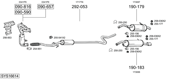 Sistema de gases de escape Peugeot 208 I