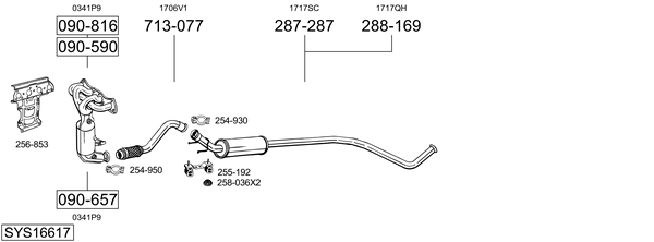 Sistema de gases de escape Peugeot 3008 I MPV