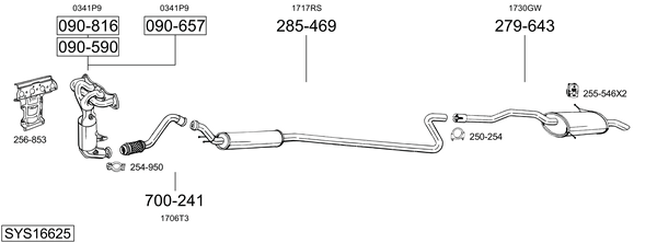 Sistema de gases de escape Peugeot PARTNER Box Body/MPV