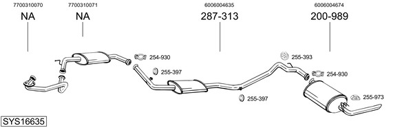 Sistema de gases de escape Renault TRAFIC Van