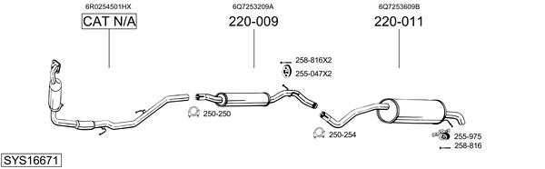 Sistema de gases de escape Skoda ROOMSTER