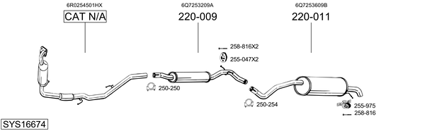 Sistema de gases de escape Skoda ROOMSTER