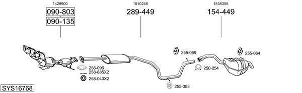 Sistema de gases de escape Ford MONDEO IV Saloon
