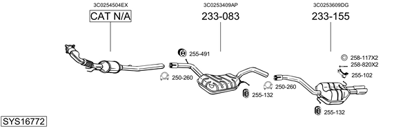 Sistema de gases de escape Vw PASSAT B6
