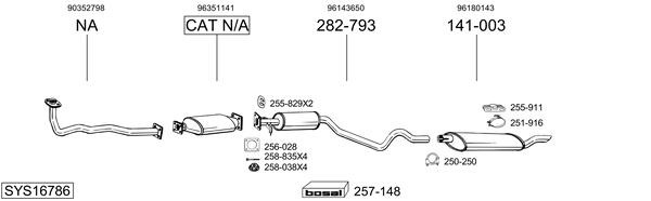 Sistema de gases de escape Daewoo NEXIA