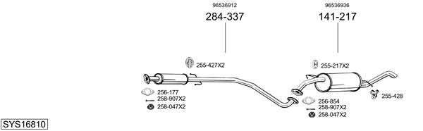 Sistema de gases de escape Daewoo KALOS Saloon