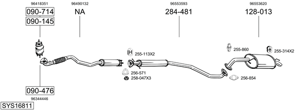Sistema de gases de escape Chevrolet LACETTI