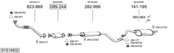 Sistema de gases de escape BOSAL SYS16832