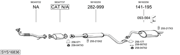 Sistema de gases de escape Daewoo LANOS