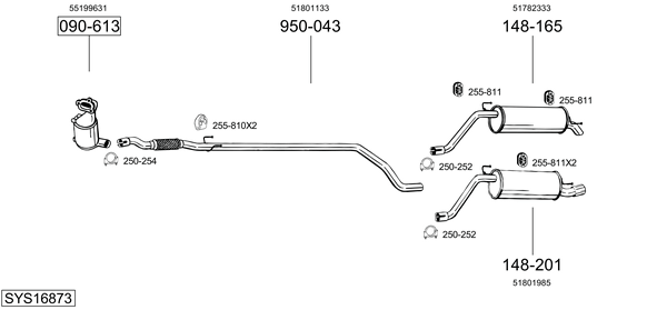 Sistema de gases de escape Fiat PUNTO EVO