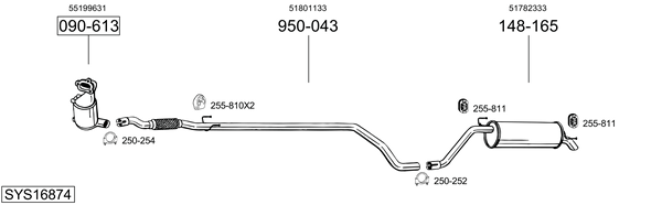 Sistema de gases de escape Fiat PUNTO EVO