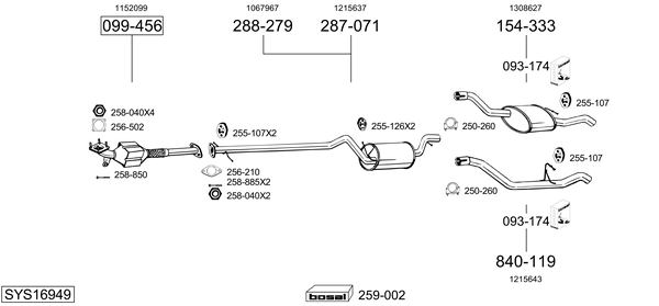 Sistema de gases de escape Ford FOCUS I Estate Van