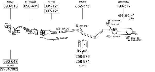 Sistema de gases de escape Citroën C4 I Hatchback Van