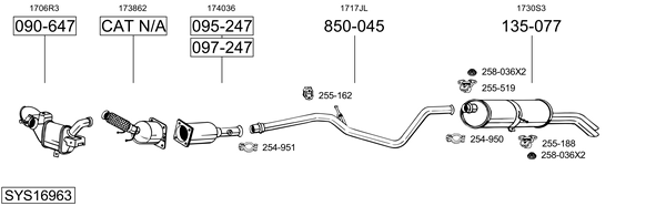 Sistema de gases de escape Citroën C4 I Hatchback Van