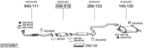 Sistema de gases de escape Nissan PRIMERA Hatchback