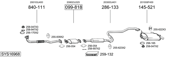Sistema de gases de escape Nissan PRIMERA Traveller