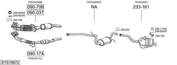 Sistema de gases de escape Vw GOLF VI Variant