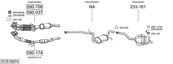 Sistema de gases de escape Vw GOLF VI Variant