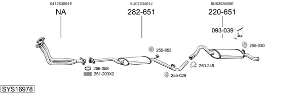 Sistema de gases de escape Skoda FELICIA I · Skoda FELICIA II