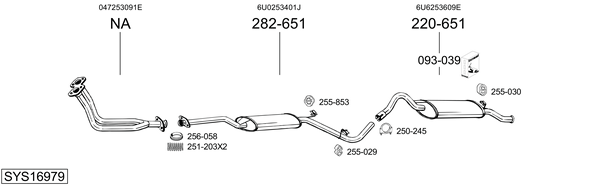 Sistema de gases de escape Skoda FELICIA I · Skoda FELICIA II
