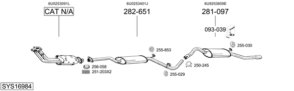 Sistema de gases de escape BOSAL SYS16984