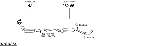 Sistema de gases de escape Skoda FELICIA I Pickup