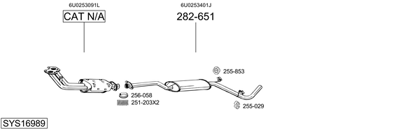 Sistema de gases de escape Skoda FELICIA I Pickup