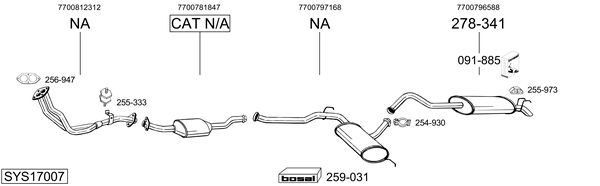 Sistema de gases de escape Renault 21