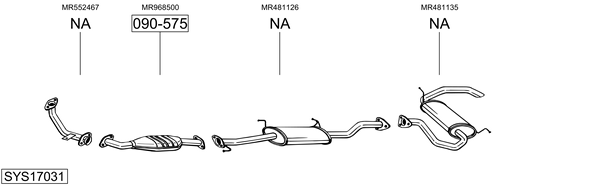 Sistema de gases de escape Mitsubishi PAJERO III Canvas Top