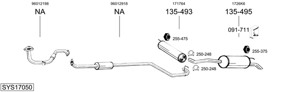 Sistema de gases de escape Citroën BX