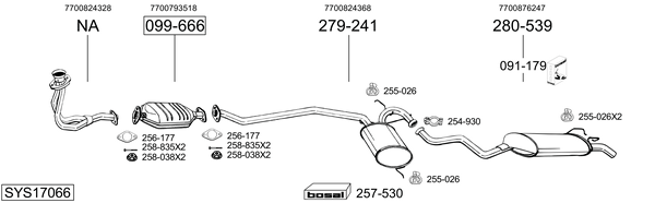 Sistema de gases de escape Renault 19 II Cabriolet